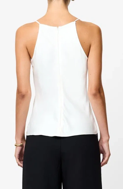 French Connection Ennis Satin Cowl Neck Top In White