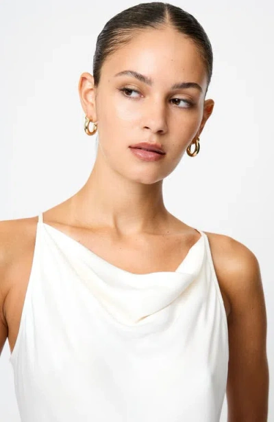 French Connection Ennis Satin Cowl Neck Top In White