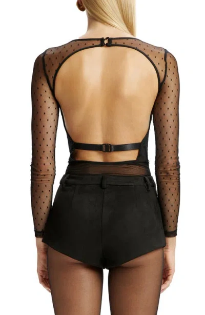 Bardot Farrah Lace & Mesh Bodysuit In Black