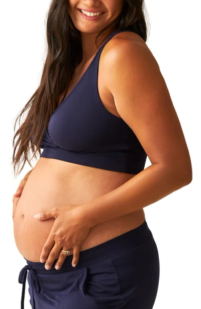 Kindred Bravely French Terry Racerback Nursing & Sleep Bra In Blue