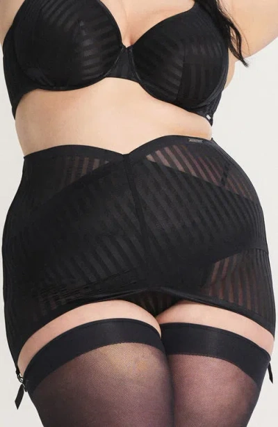 Savage X Fenty Show 'n' Tell Stripe Garter Skirt In Black