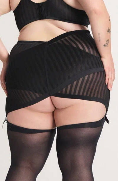 Savage X Fenty Show 'n' Tell Stripe Garter Skirt In Black