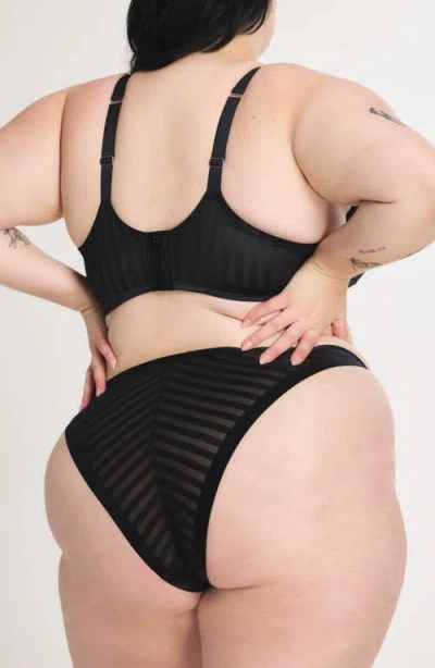 Savage X Fenty Show 'n' Tell Stripe String Bikini In Black