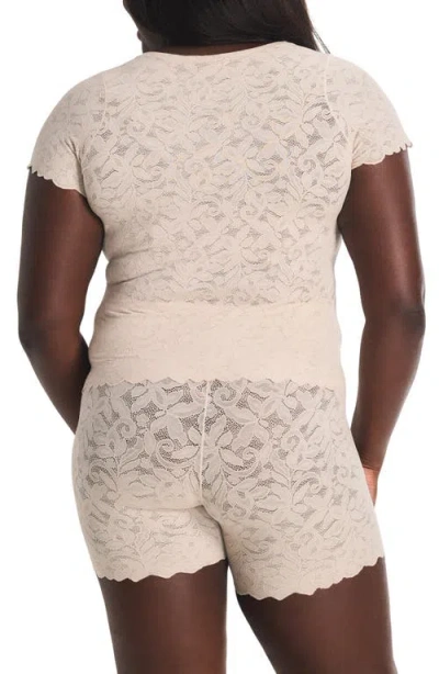 Savage X Fenty Lacy Dreams Pajama Baby Tee In Neutral