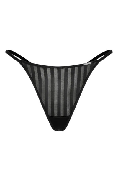 Savage X Fenty Show 'n' Tell Stripe G-string In Black