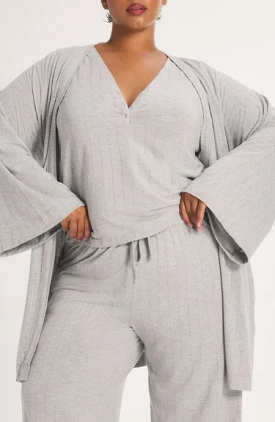 Savage X Fenty Sleek Stitch Robe In Gray