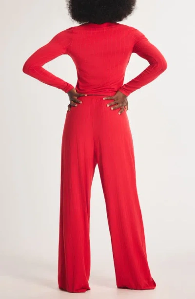 Savage X Fenty Sleek Stitch Sleep Pants In Red