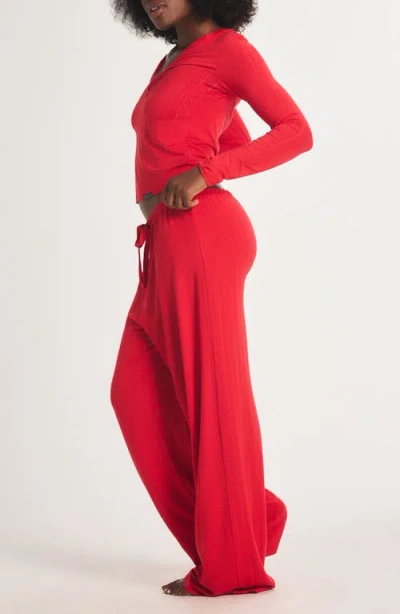 Savage X Fenty Sleek Stitch Sleep Pants In Red