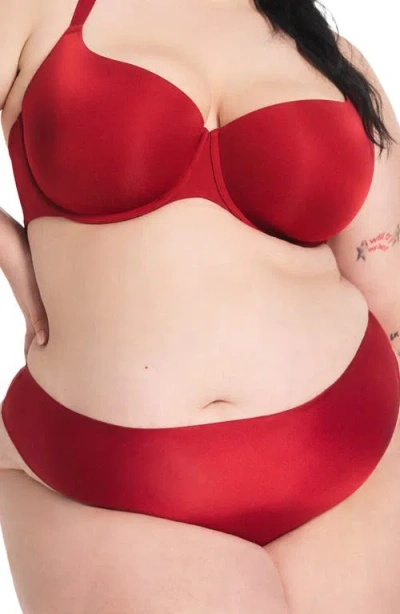 Savage X Fenty Microfiber No-show Thong In Burgundy