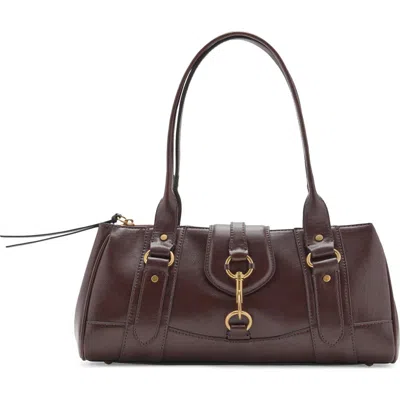 Mango Medium Faux Leather Shoulder Bag In Brown