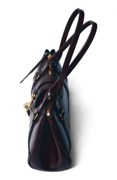 Mango Medium Faux Leather Shoulder Bag In Brown