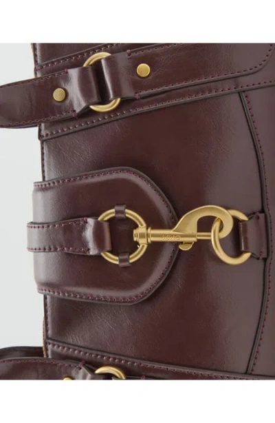 Mango Medium Faux Leather Shoulder Bag In Brown