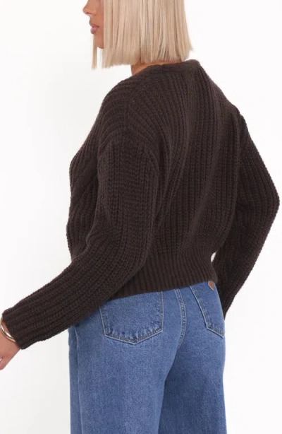 Petal And Pup Petal & Pup Henderson Chunky Knit Cardigan In Brown