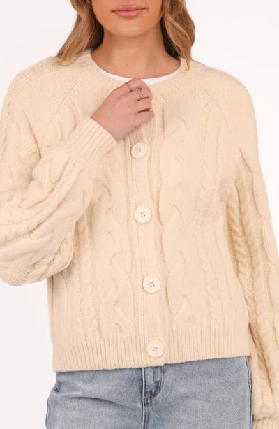 Petal And Pup Petal & Pup Nika Cable Stitch Cardigan In Brown