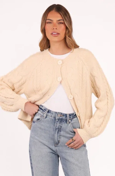 Petal And Pup Petal & Pup Nika Cable Stitch Cardigan In Brown