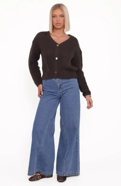 Petal And Pup Petal & Pup Henderson Chunky Knit Cardigan In Brown