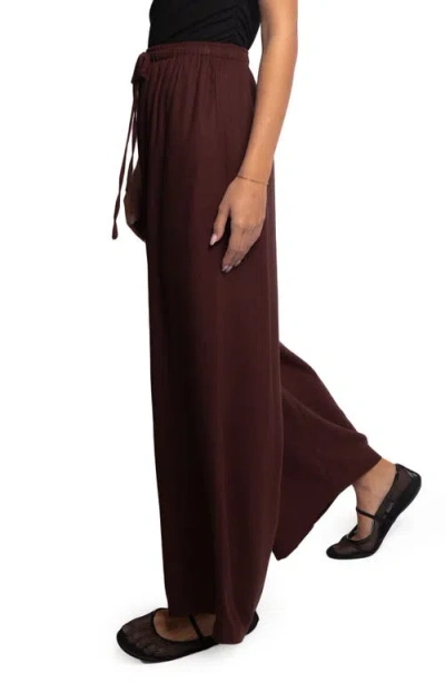 Petal And Pup Petal & Pup Zane Drawstring Wide Leg Pants In Brown