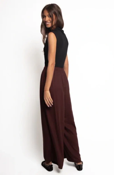 Petal And Pup Petal & Pup Zane Drawstring Wide Leg Pants In Brown