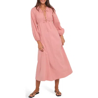 Petal And Pup Petal & Pup Riven Long Sleeve Maxi Dress In Pink
