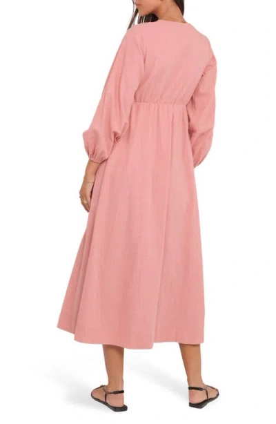 Petal And Pup Petal & Pup Riven Long Sleeve Maxi Dress In Pink