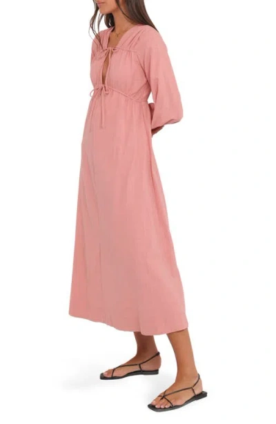 Petal And Pup Petal & Pup Riven Long Sleeve Maxi Dress In Pink