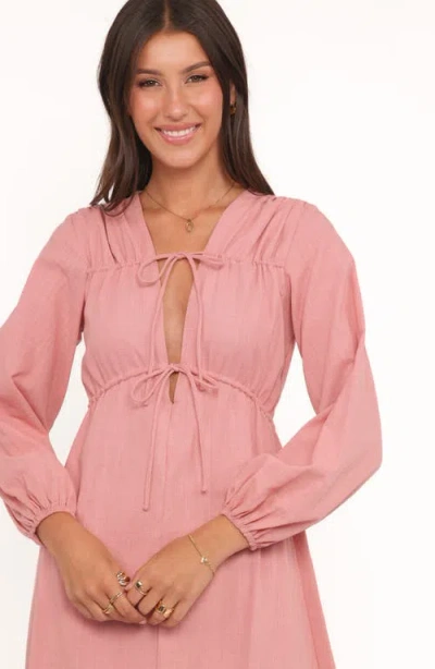 Petal And Pup Petal & Pup Riven Long Sleeve Maxi Dress In Pink