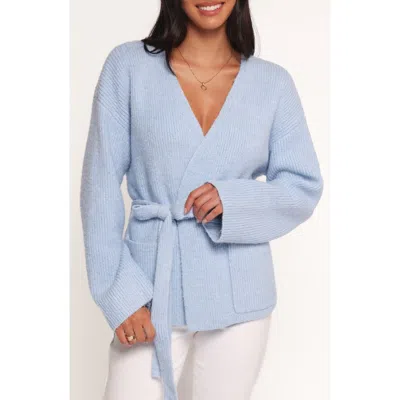 Petal And Pup Petal & Pup Mika Rib Wrap Cardigan In Blue
