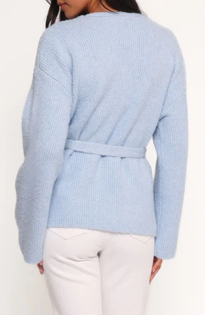 Petal And Pup Petal & Pup Mika Rib Wrap Cardigan In Blue