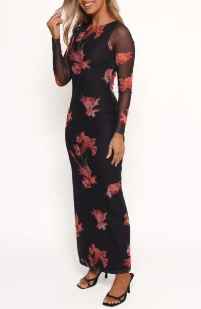 Petal And Pup Petal & Pup Hilda Floral Long Sleeve Dress In Black