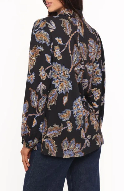 Petal And Pup Petal & Pup Bennett Floral Button-up Shirt In Black