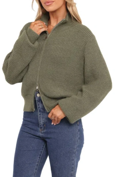 Petal And Pup Petal & Pup Kourtney Rib Zip Cardigan In Multi