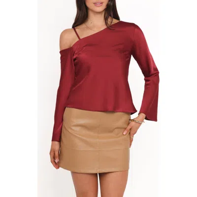 Petal And Pup Petal & Pup Brisa Single Cold Shoulder Satin Top In Multi