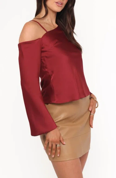 Petal And Pup Petal & Pup Brisa Single Cold Shoulder Satin Top In Multi