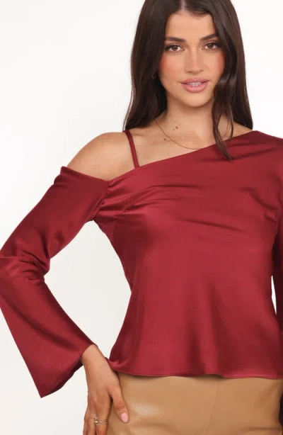 Petal And Pup Petal & Pup Brisa Single Cold Shoulder Satin Top In Multi