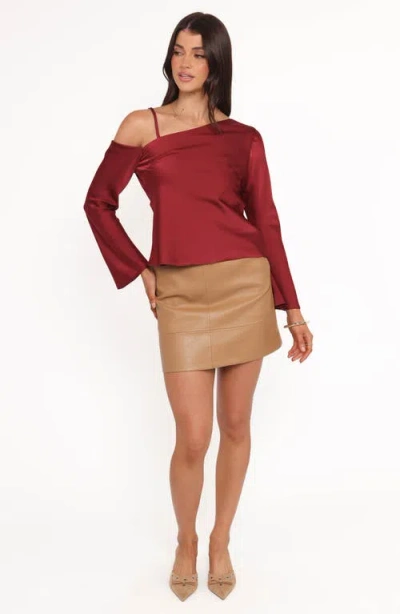 Petal And Pup Petal & Pup Brisa Single Cold Shoulder Satin Top In Multi