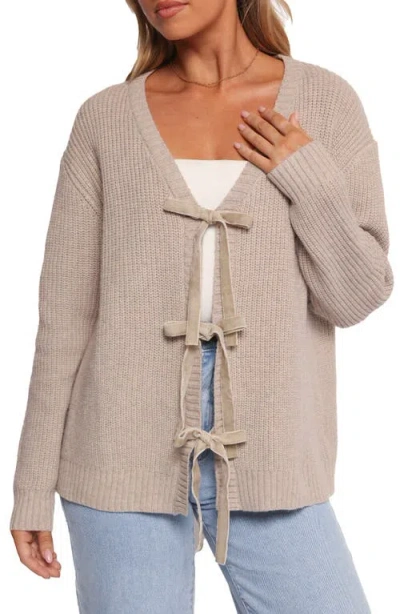 Petal And Pup Petal & Pup Hammond Tie Front Cardigan In Neutral
