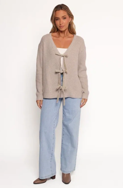 Petal And Pup Petal & Pup Hammond Tie Front Cardigan In Neutral