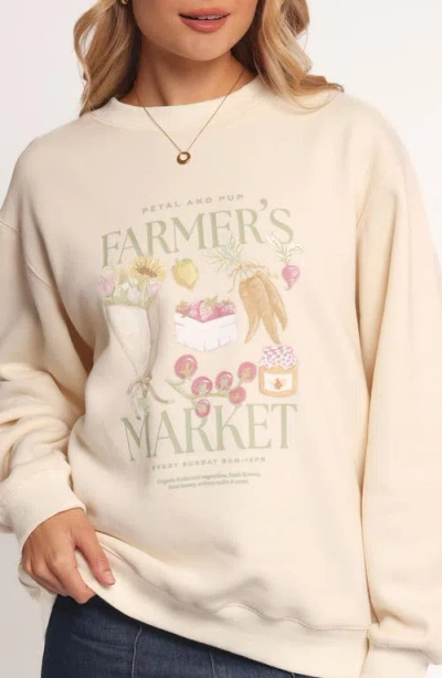 Petal And Pup Petal & Pup Farmer's Market Graphic Sweatshirt In Neutral