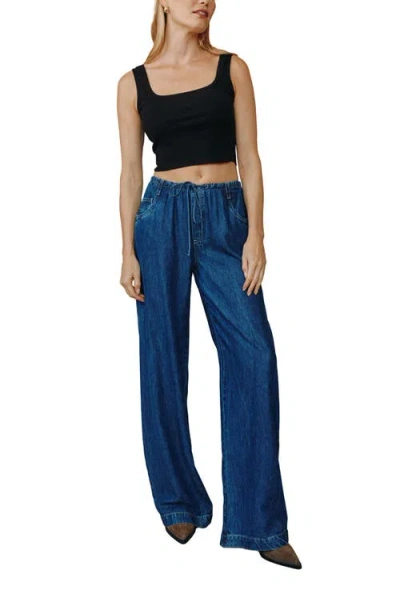 Bella Dahl Drawstring Waist Jeans In Blue