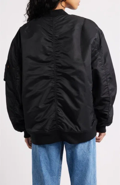Alpha Industries Ma-1 Oversize Flight Jacket In Black
