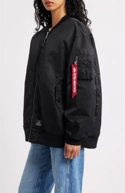 Alpha Industries Ma-1 Oversize Flight Jacket In Black