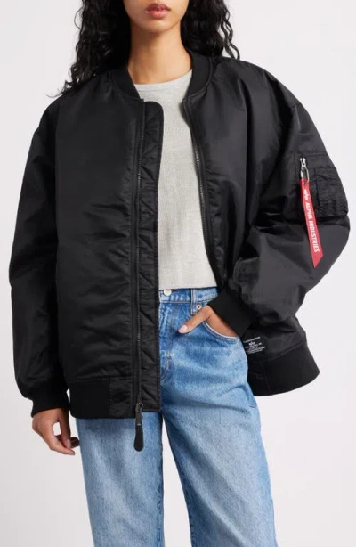 Alpha Industries Ma-1 Oversize Flight Jacket In Black