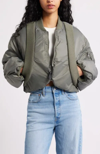 Alpha Industries Ma-1 Flight Jacket In Gray