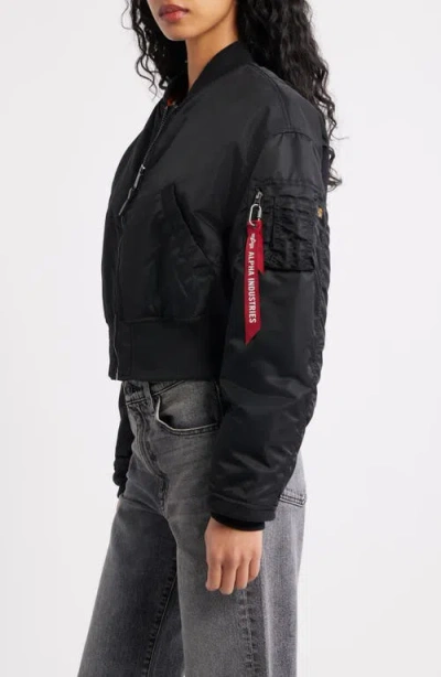 Alpha Industries Ma-1 Flight Bomber Jacket In Black