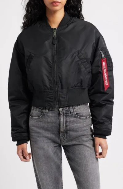 Alpha Industries Ma-1 Flight Bomber Jacket In Black