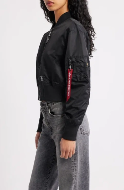 Alpha Industries L-2b Gen Crop Flight Jacket In Black