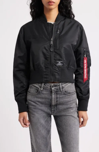 Alpha Industries L-2b Gen Crop Flight Jacket In Black