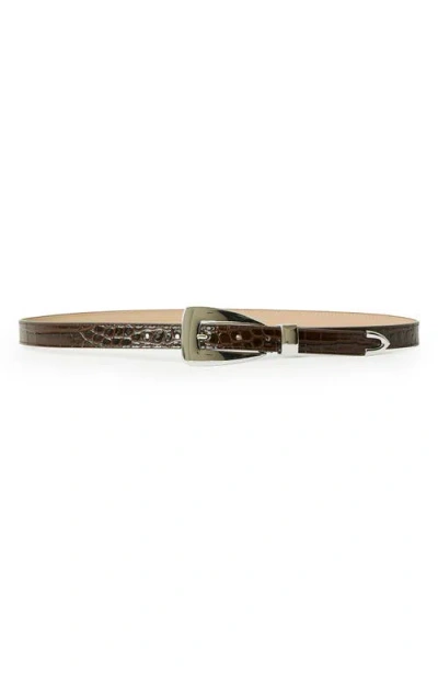 B-low The Belt Briar Croco-embossed Leather Belt In Brown