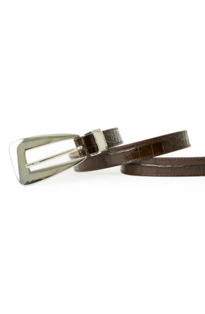 B-low The Belt Briar Croco-embossed Leather Belt In Brown