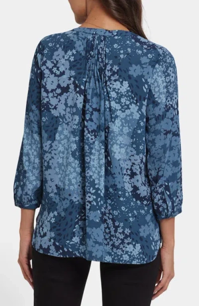 Nydj Pintuck Blouse In Blue